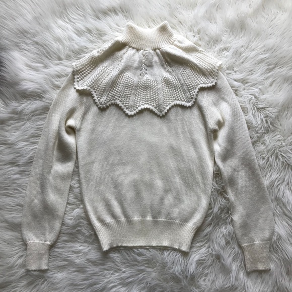 Vintage Ivory Crochet Sweater - Picture 2 of 7